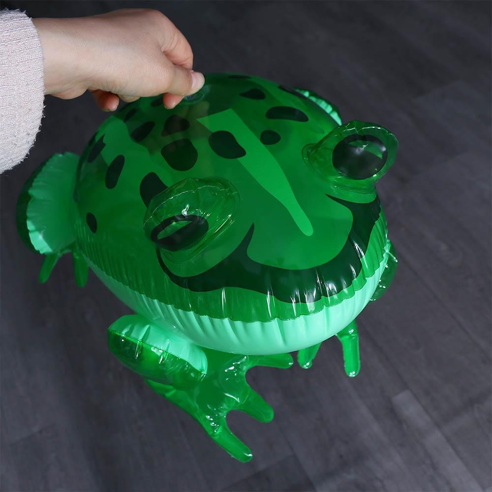 Glowing Green Inflatable Frog Toy - Light-Up Festival and Birthday Party Decor