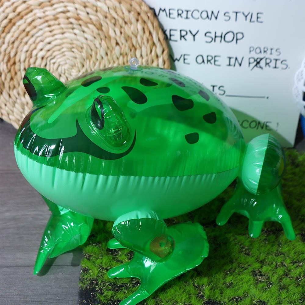 Glowing Green Inflatable Frog Toy - Light-Up Festival and Birthday Party Decor