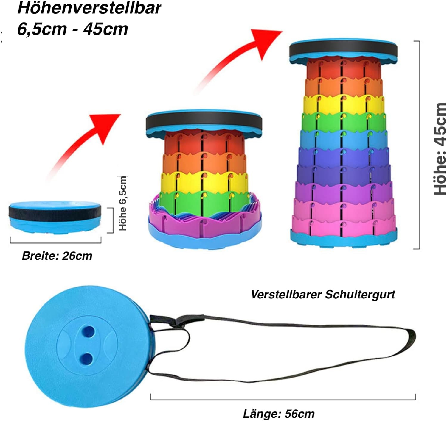 Folding Telescopic Stool Outdoor Portable Folding Chair, Travel, Fishing, and Queuing Stool