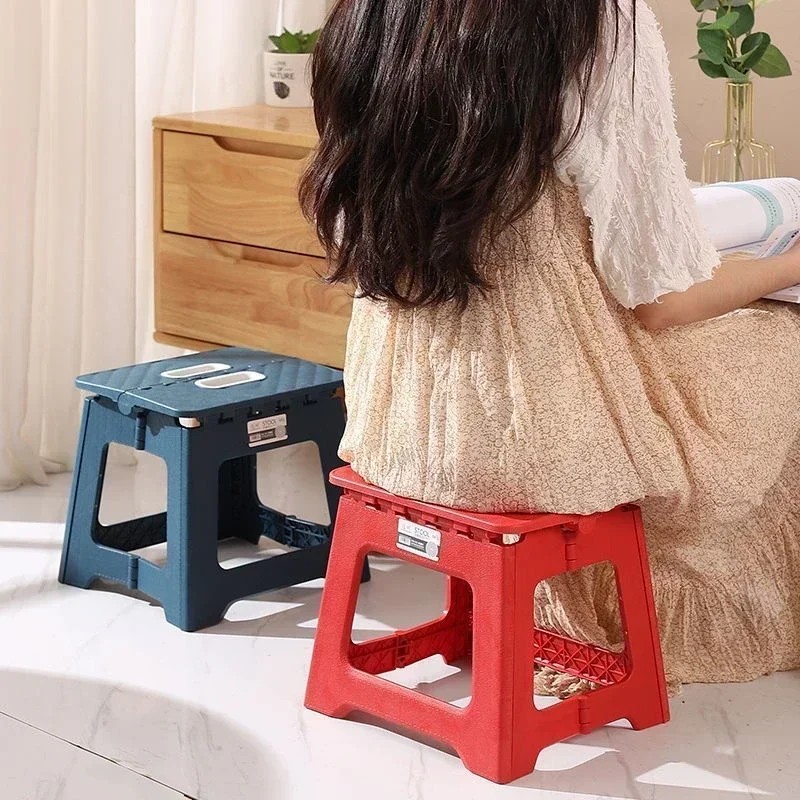 New Portable Folding Stool Thickened Plastic Saddle Chair