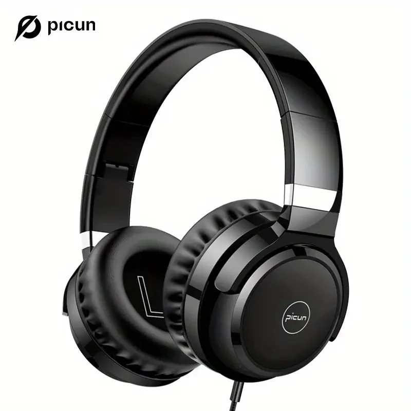 Picun C60 Wired On-Ear Headphones with Microphone