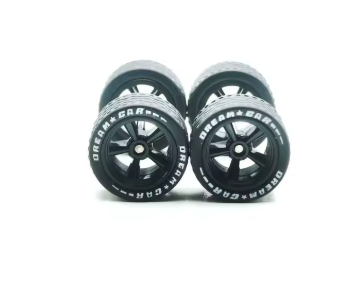 FANSGUY 1Set 15mm+15mm 1/64 Alloy Car Wheel Silvering/Black OOC-P Serie For Hot Wheel