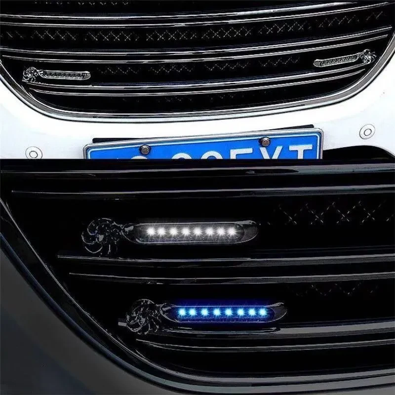 2Pcs No Need External Power Supply Wind Energy Day Light LED Car DRL Led Daytime Running Light Lamp Strip RGB Motorcycle Stying