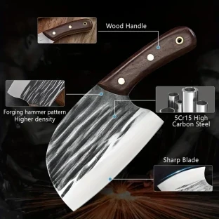 8PCS Professional Chef Butcher's Knife Set – High Carbon Steel Japanese Kitchen Knives + Storage Bag
