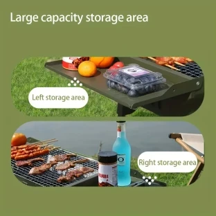 Large Foldable Charcoal BBQ Grill – Portable Outdoor Barbecue Box