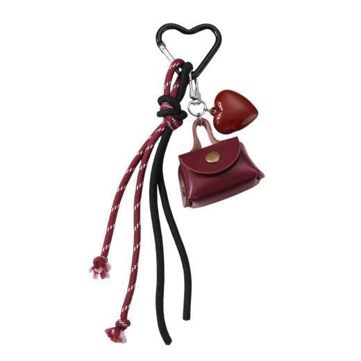 Fashion Sweet Beautiful Cool Fur Ball Bow Love Heart Pouch Keychain