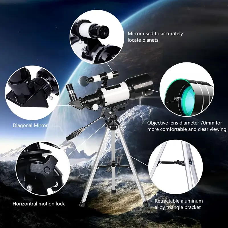 Astronomical Telescope F30070M with Tripod