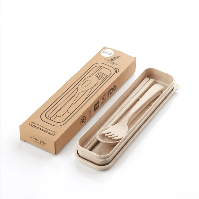 Four-piece outdoor portable student tableware
