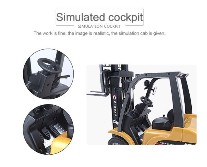 RC Alloy Forklift, HUINA 1577, 1:10, 2.4G, Rechargeable
