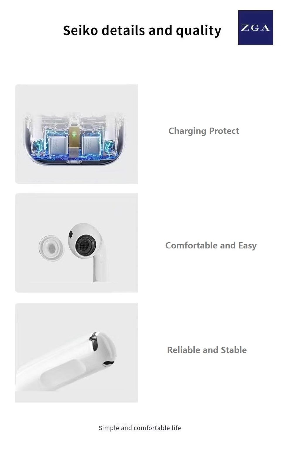 ZGA EarPods Pro, Wireless Earbuds. High Quality, Airpod Pro