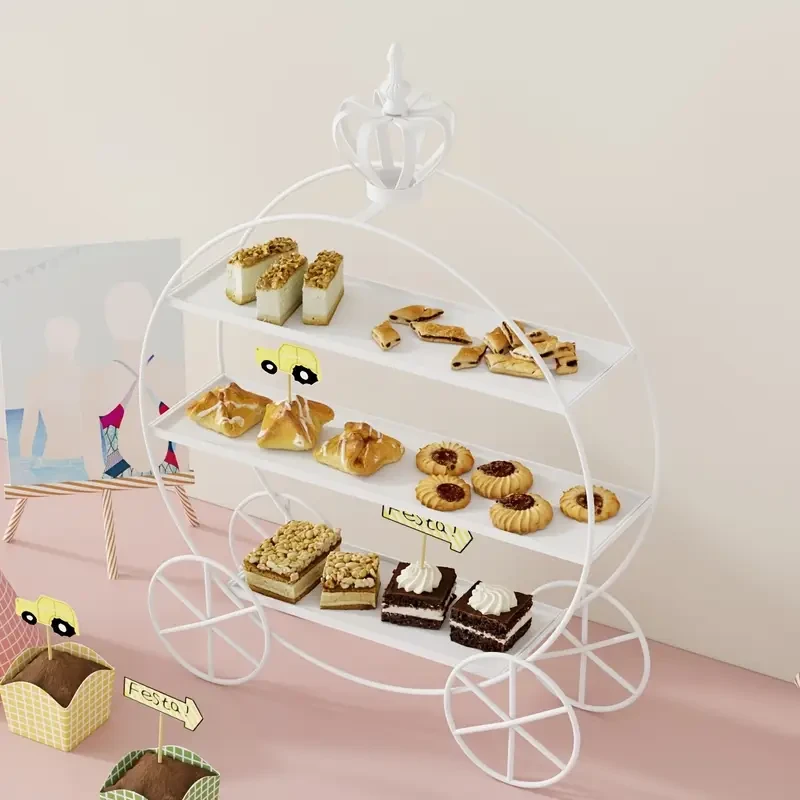 Golden European Style Crown Dessert Table Display Stand