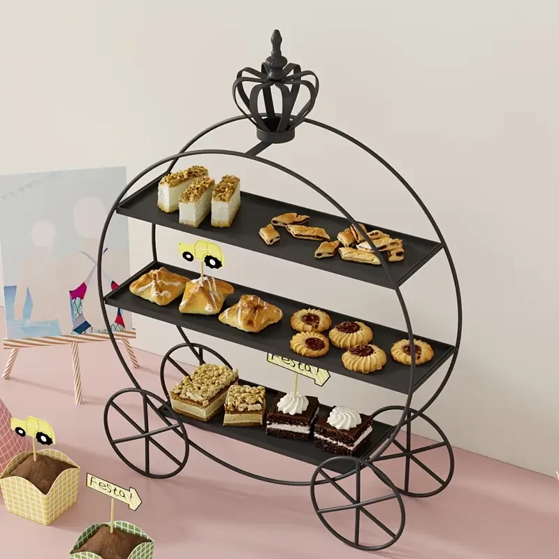 Golden European Style Crown Dessert Table Display Stand