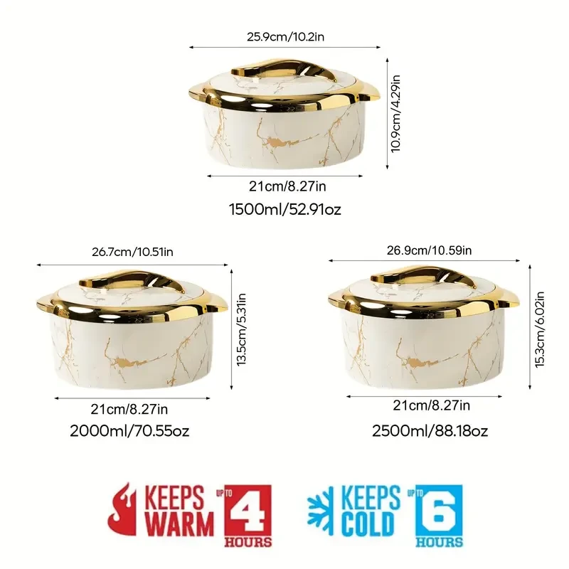 3pcs Golden Touch Food Warmer Set