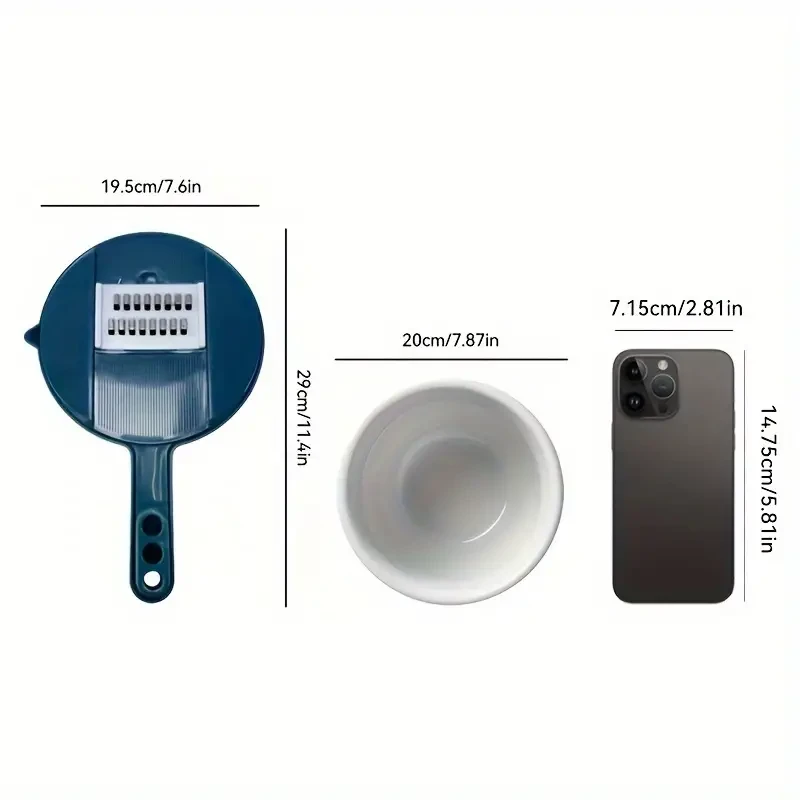 12-in-1 Multi-Functional Vegetable Chopper - Manual Slicer, Shredder, and Grater for Carrots, Potatoes, Radish