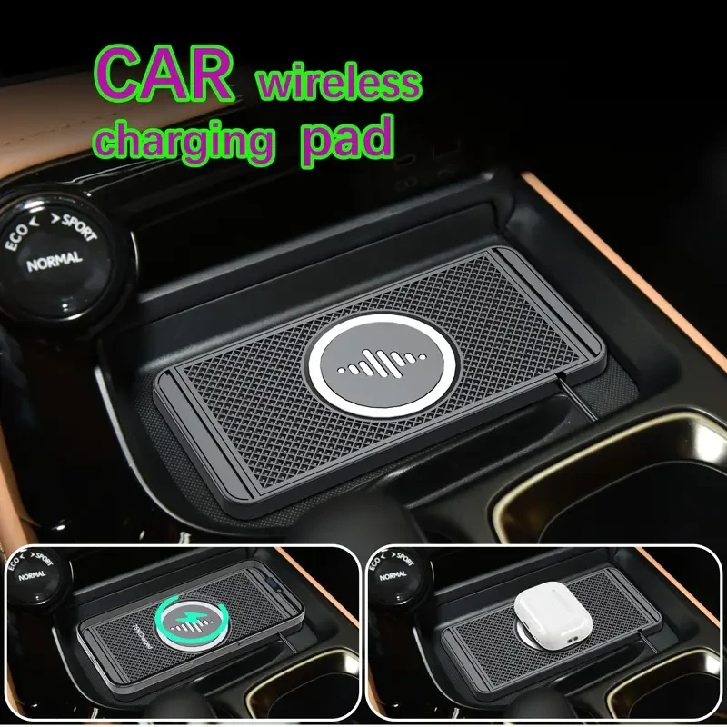 Soft rubber wireless car charger charging pad 15w