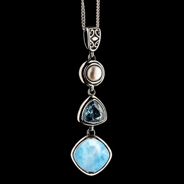 Pendant natural sea stone necklace
