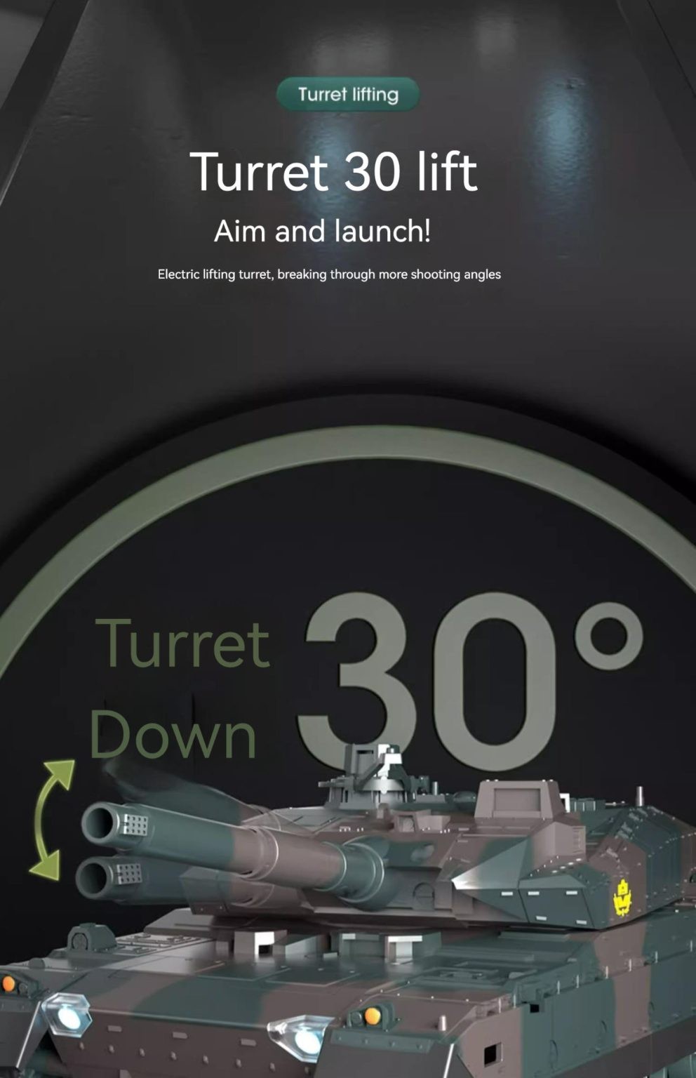 Tank, RC Tank, Remote Control Tank.12 CH, Army Green.