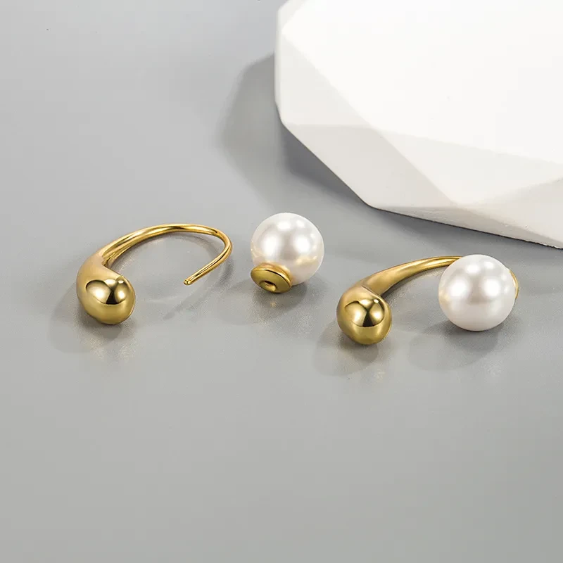 Premium Niche Design Unique Drop Pearl Ear Hooks