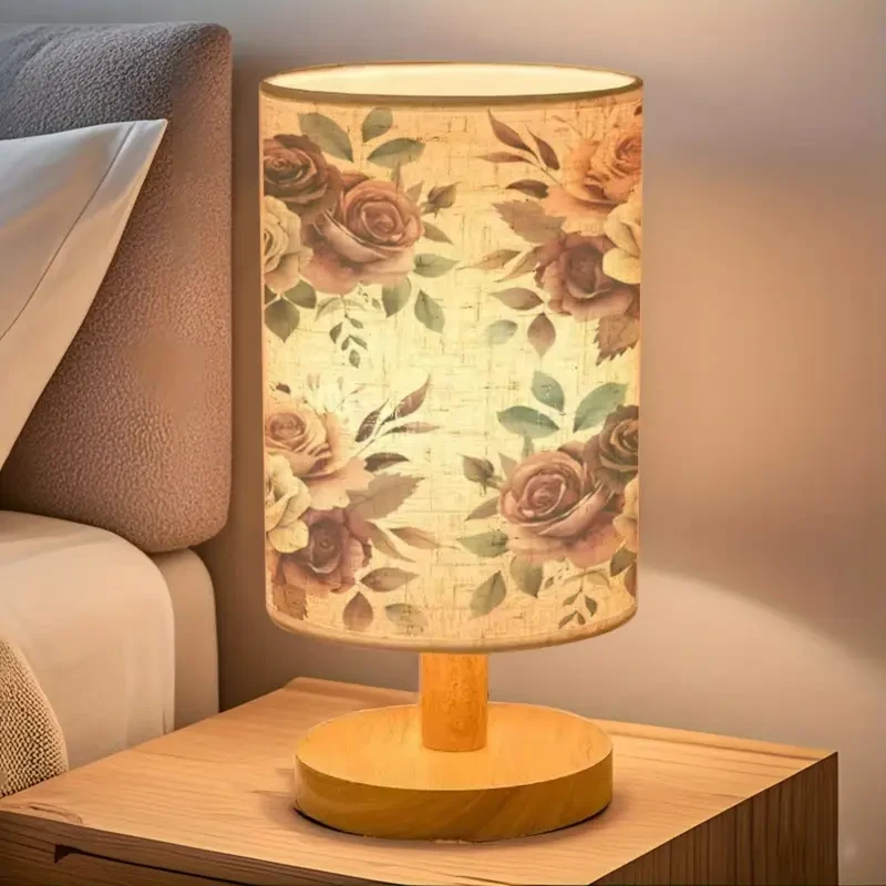 1pc Elegant Floral Table Lamp with Wooden Base, Modern Style, USB Powered, Push Button Control, Adjustable Tri-Color Lighting up to 274.32cm, Ideal for Bedroom & Living Room Decor, Perfect Mothers Day Gift, Living Room Lamp | Elegant Table Lamp | USB Pow