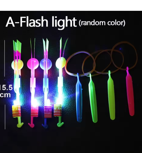1-10pcs Flashing Light Slingshot Arrow Toys LED Blue/Flashing Rubber Band Catapult Kids Mini Light Up Catapult Aircraft Toy Gift