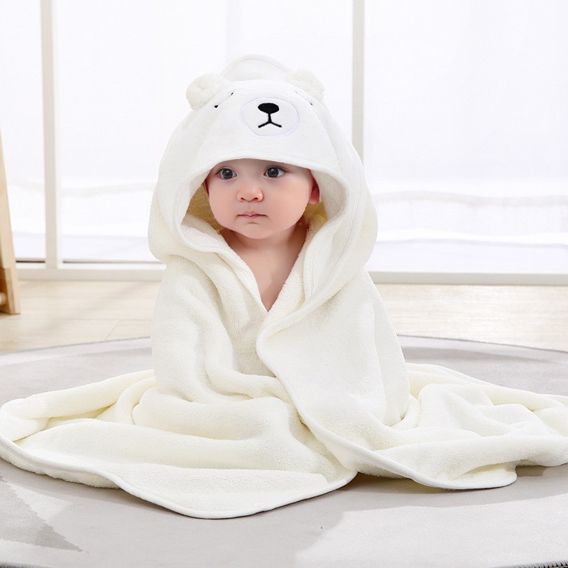 Cartoon Animal Baby Bath Towels  Soft Newborn Hooded Towel Blanket, Toddler Bathrobe