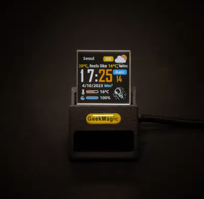 Transparent Crystal Mini Monitor  Desktop Display for Weather Updates, Bitcoin and Stock Prices, Clock Function, and Home Decoration