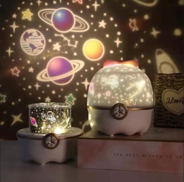 Projector Light, Rechargeable, 360 Rotation, 12 Scenes, with Music Box