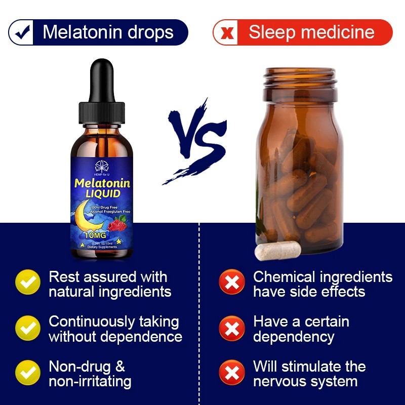 Melatonin DropIns 10mg Liquid Sleep Aid Support for Healthy Sleep