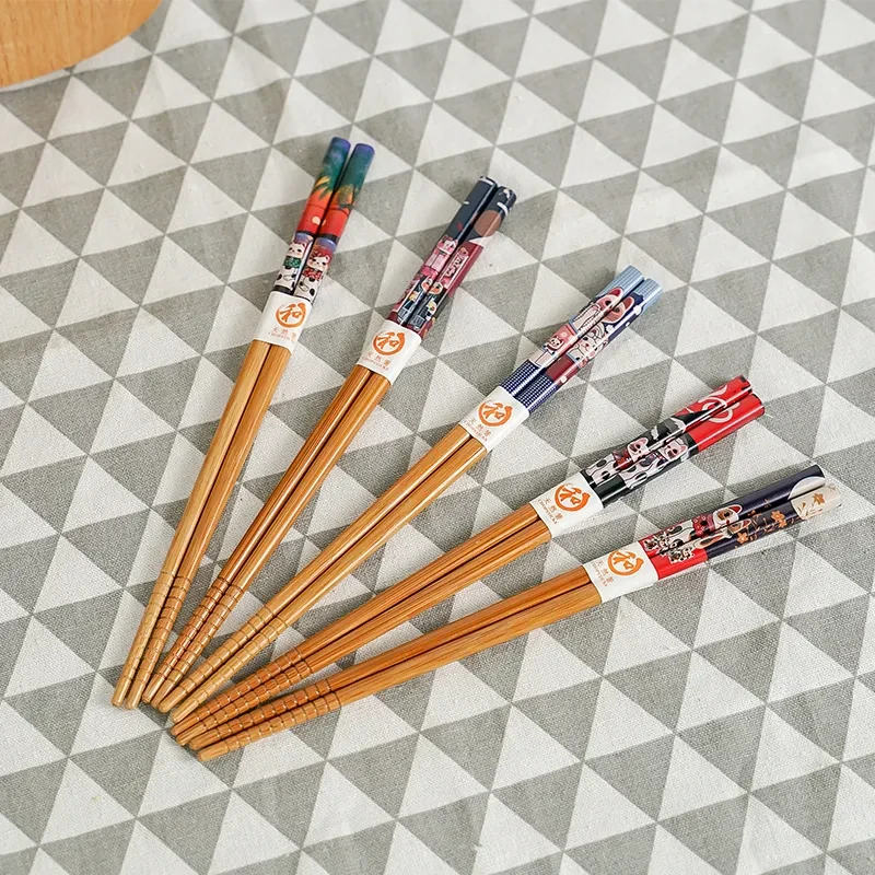 Cartoon Cute Bamboo Chopsticks Five Pairs Set Gift Box Chopsticks