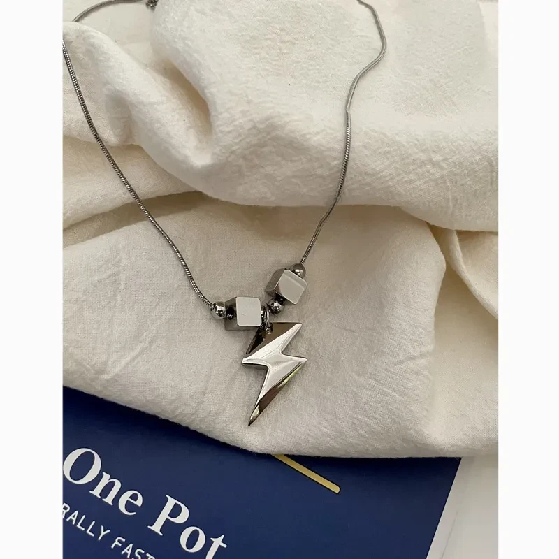 High Texture Lightning Pendant Necklace