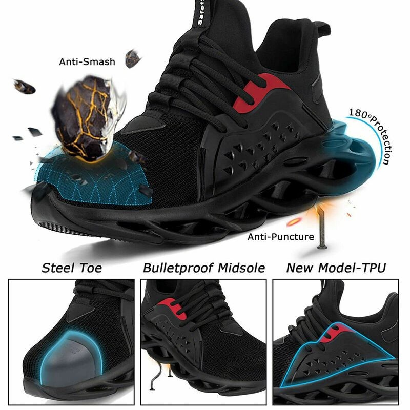 Steel Toe Shoes Work Boots Safety Sneakers Puncture Proof Waterproof Size 46