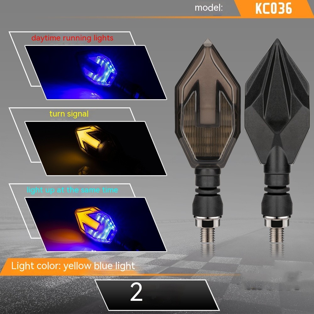 Motorcycle Arrow-shaped Light Guide Two-color LED Turn Signal Daytime Running Lamp