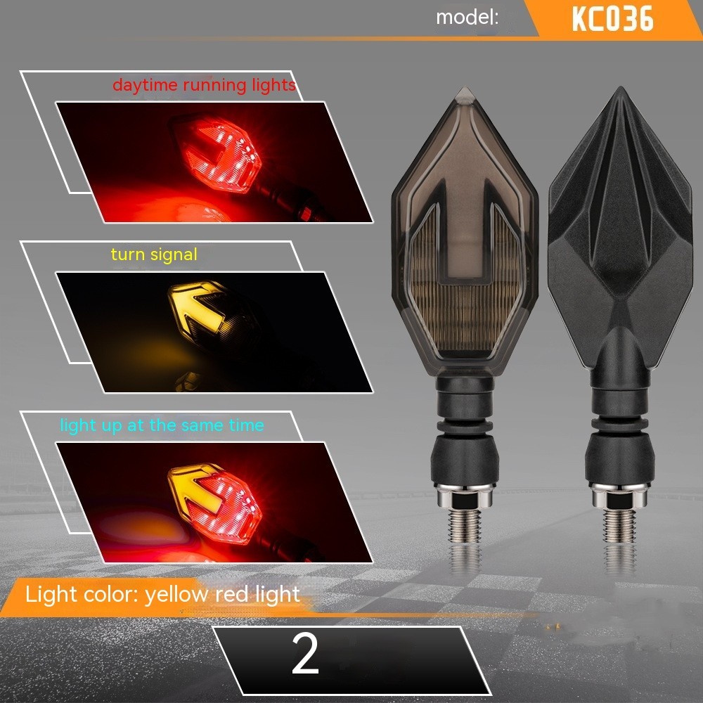 Motorcycle Arrow-shaped Light Guide Two-color LED Turn Signal Daytime Running Lamp
