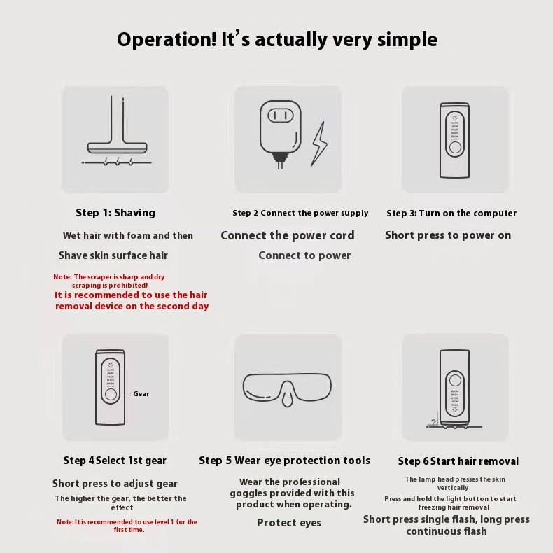 Household Freezing Point Laser Hair Removal Device Body Armpit Private Parts Lady Shaver