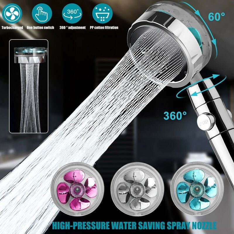 Bathroom Shower Head High Pressure Silver