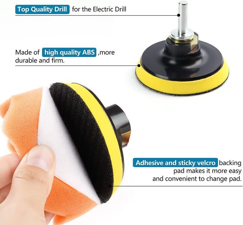 Car Polisher Buffer Cleaning Kit Polishing Waxing Buffing Sponge Pads