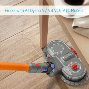 Electric Double Mop Attachment for Dyson V7–V15 – Dual Spin Mop with Water Tank