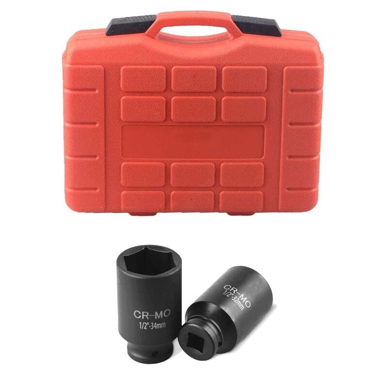 9pcs 1/2" Deep Impact Socket Set Axle Hub Nut Sockets 6-Point Metric