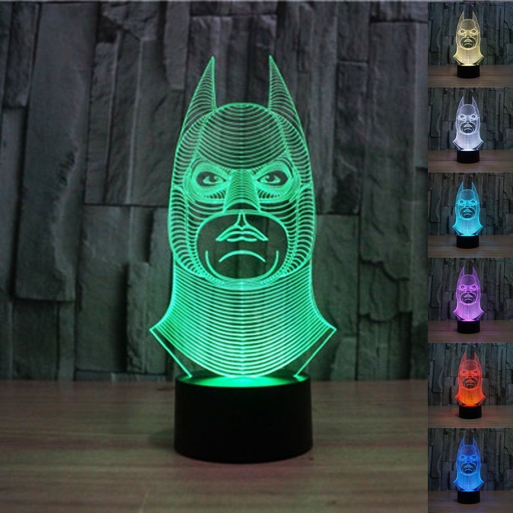 Batman 3D Night Lamp LED Light, Power By USB, 7 Changeable color