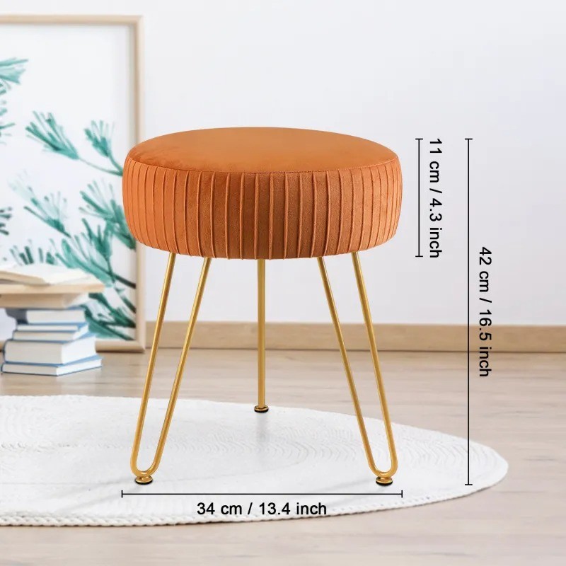 Striped Home Dressing Table Metal Footstool