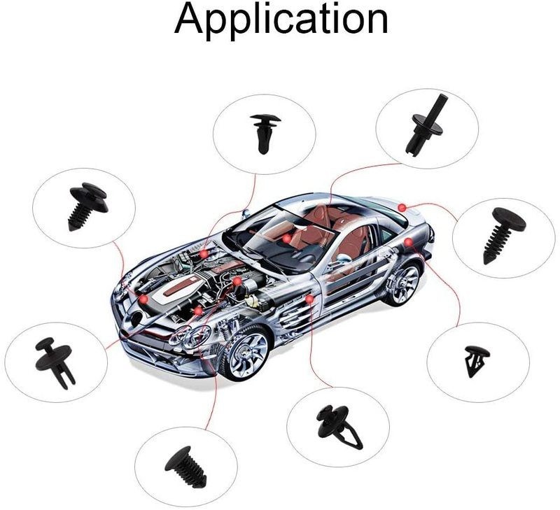 730pcs Car Body Plastic Push Pin Rivet Fasteners Clips Trim Moulding Kit
