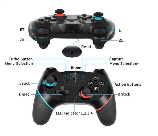 Wireless Controller for Nintendo Switch, Black