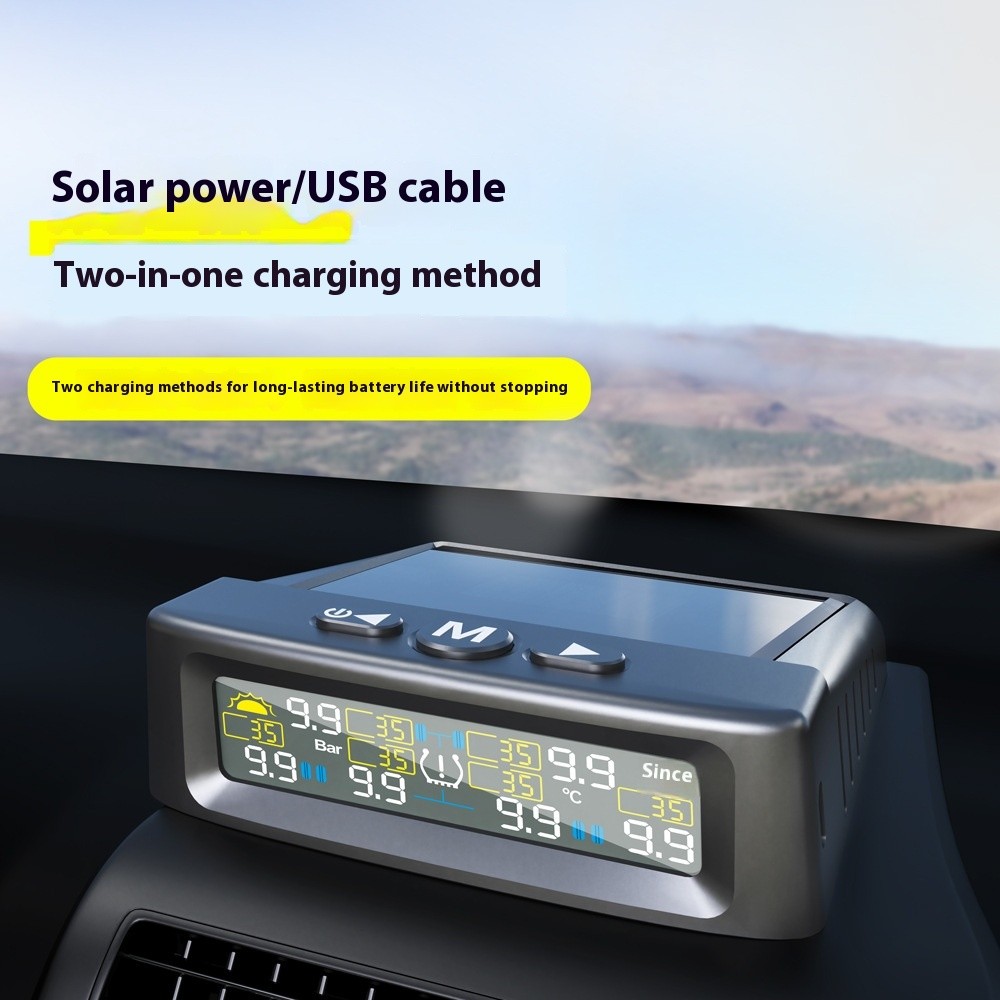 T12 Six-wheel Tire Pressure Monitoring Solar TPMS External RV Truck Built-in