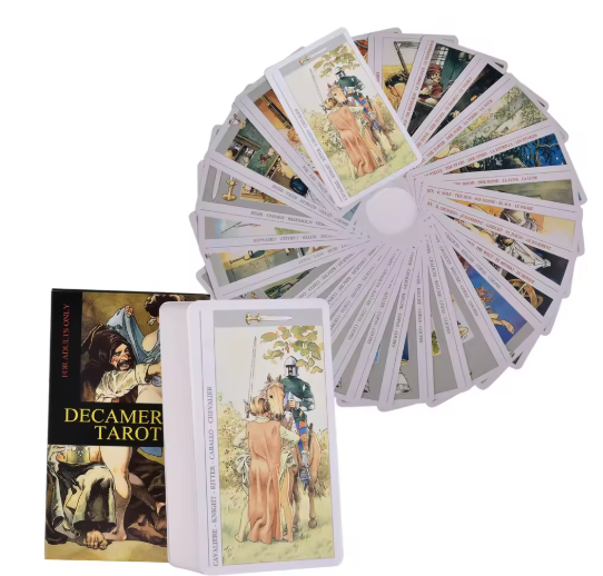 Decameron Tarot Cards A 78 deck English Version Oracle Cards PDF Guideboock Divination Edition Deck Borad Playing Games