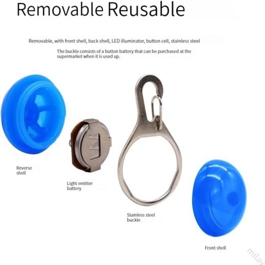 LED Luminous Pet Round Pendant Luminous Dog Tag Pet Charm Dog Flashing Tag Dog Collar Light, Suitable For Pets To Walk At Night