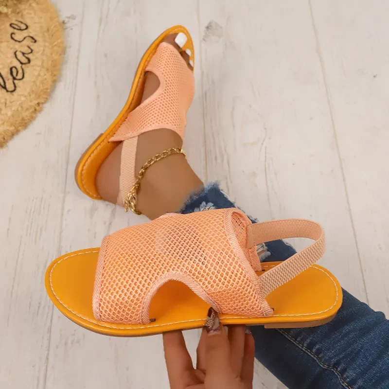 BreezeFlex Mesh Sandals: Summer Casual Breathable Flats for Women & Men