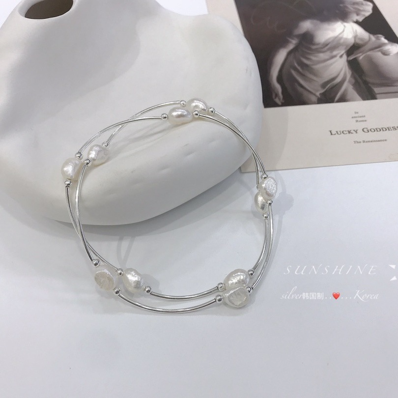 S925 Sterling Silver Baroque Pearl Bracelet
