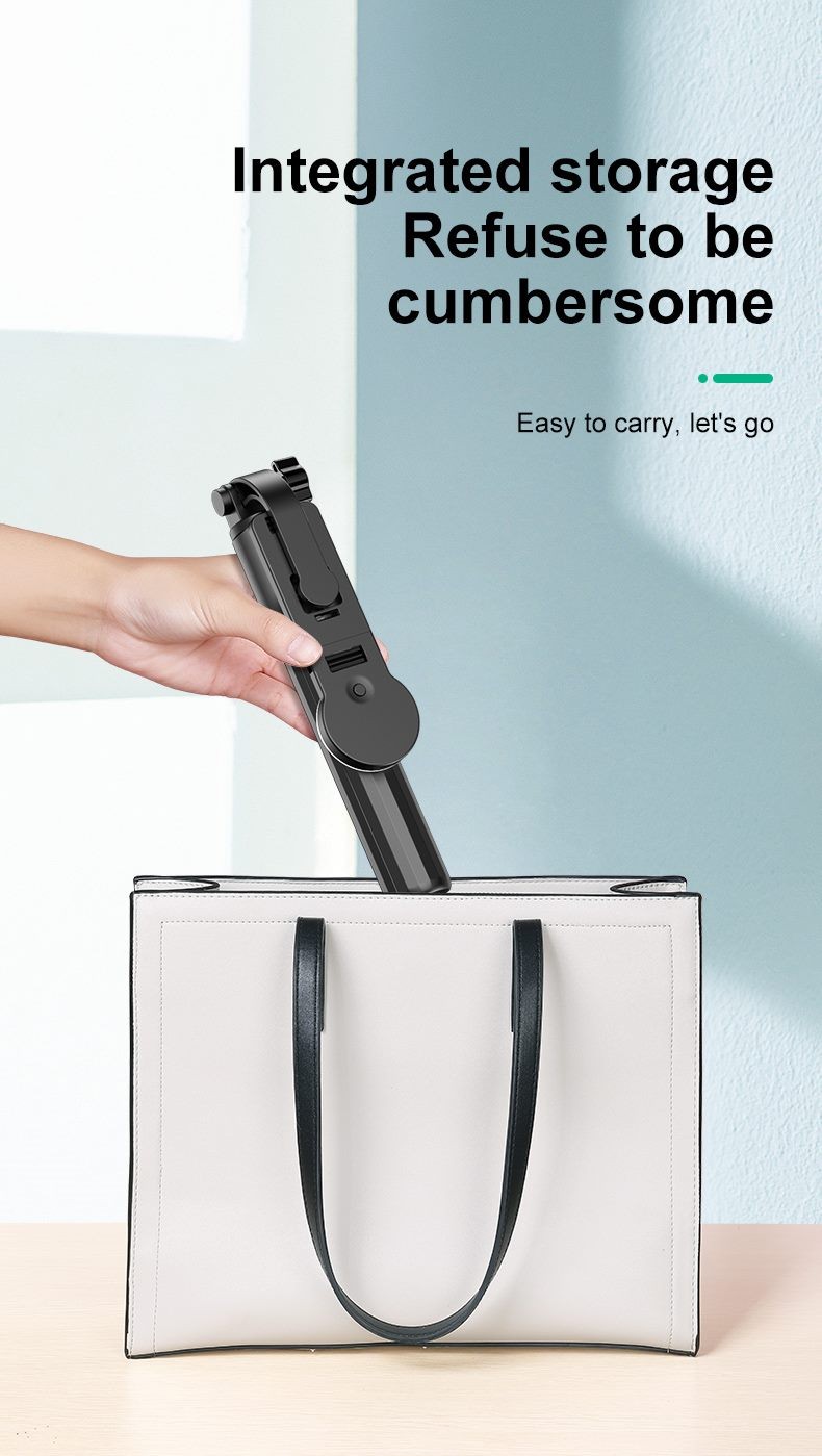 Selfie Stick with Light, Bluetooth Button.