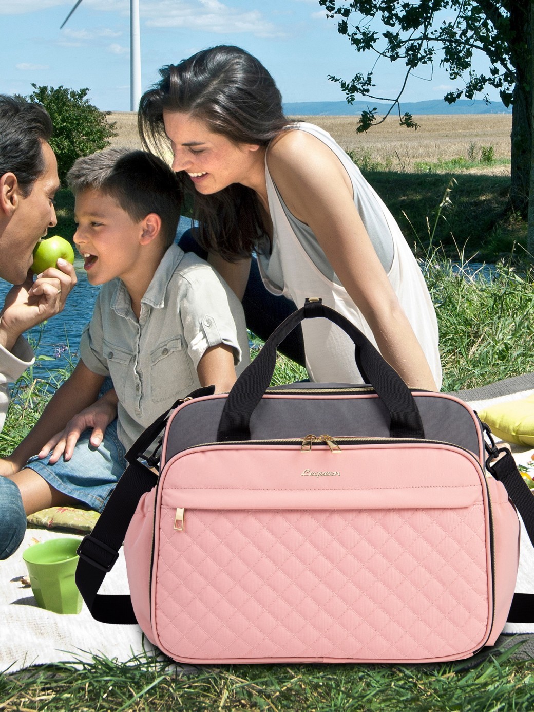 Large Capacity Hand-carrying Multifunctional Crossbody Oxford Cloth Diaper Bag