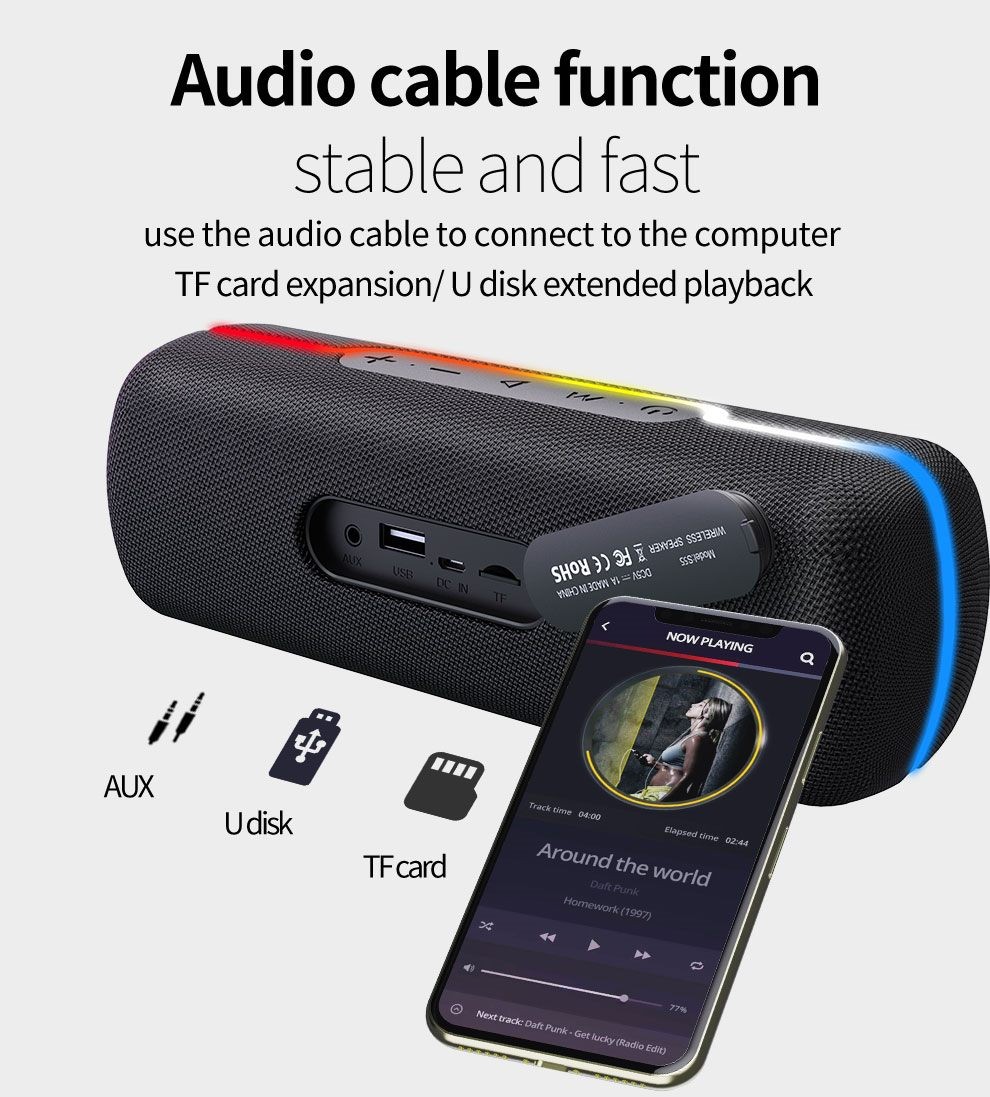 Bluetooth speaker, Zealot S55, HiFi Sound,8 hours Playtime, High Quality Speaker